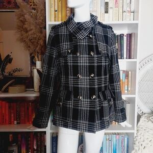 Apt. 9 Fall/Winter Plaid Peacoat Z66